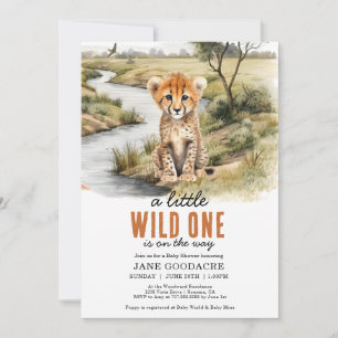 Invitation Un Baby shower Un Peu Sauvage Safari Cheetah