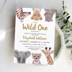 Invitation Un Baby shower Un Peu Sauvage Un Safari Bébé Anima