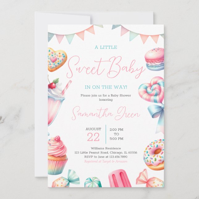 Invitation Un Baby shower Un Peu Sucré (Devant)