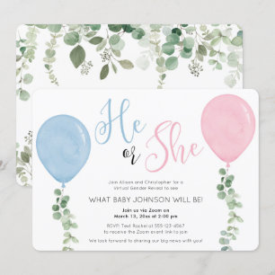 Invitation Un ballon d'aquarelle pour révéler son sexe virtue