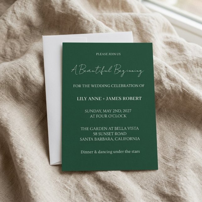 Invitation Un Beau Début Mariage Simple Script (Créateur téléchargé)