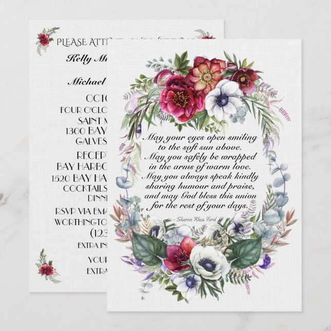 Invitation Un Beau Jour Pour Un Mariage (Devant / Derrière)