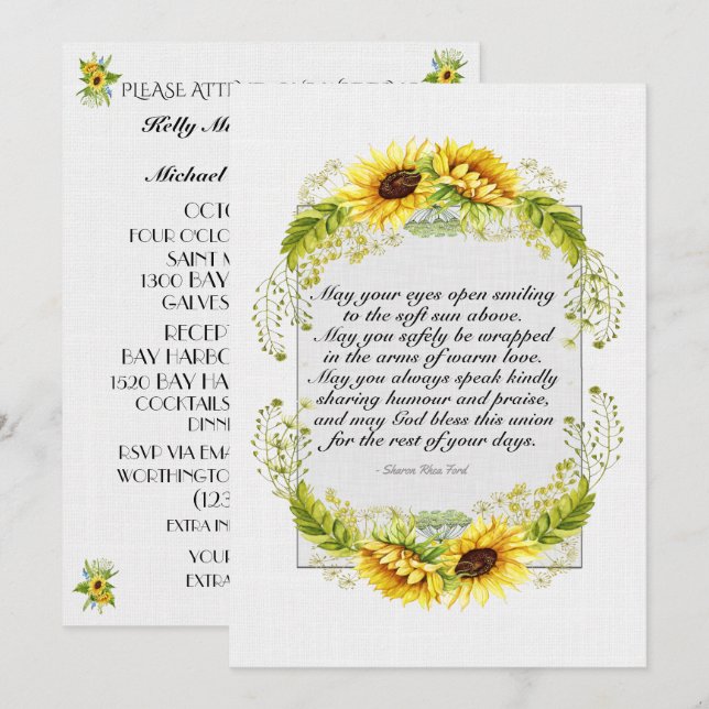 Invitation Un Beau Jour Pour Un Mariage - (Devant / Derrière)