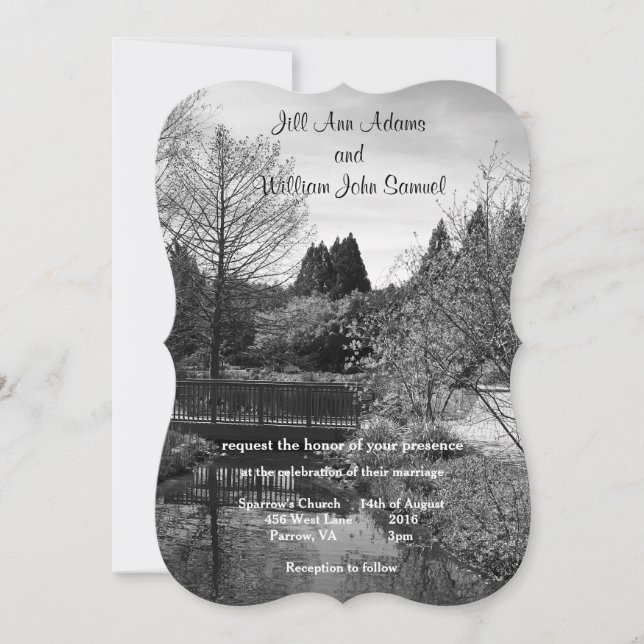 Invitation Un beau paysage de lac pour un mariage (Devant)