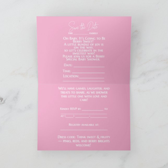 INVITATION UN BÉBÉ À LA SAVEUR DE FRUIT EST EN ROUTE (Intérieur)