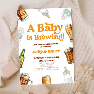 Invitation Un Bébé Brasse De La Bière Baby shower Bouteille B