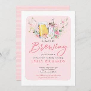 Invitation Un bébé brasse de la bouteille et du Baby shower d