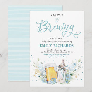 Invitation Un bébé brasse de la bouteille et du Baby shower d