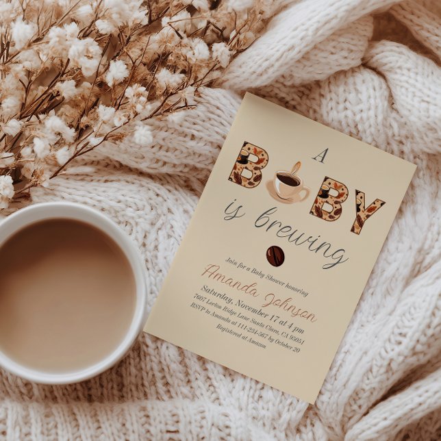 Invitation Un bébé brasse du Baby shower de café (Créateur téléchargé)