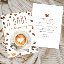 Un Bébé brasse du Baby shower de café aquarelle