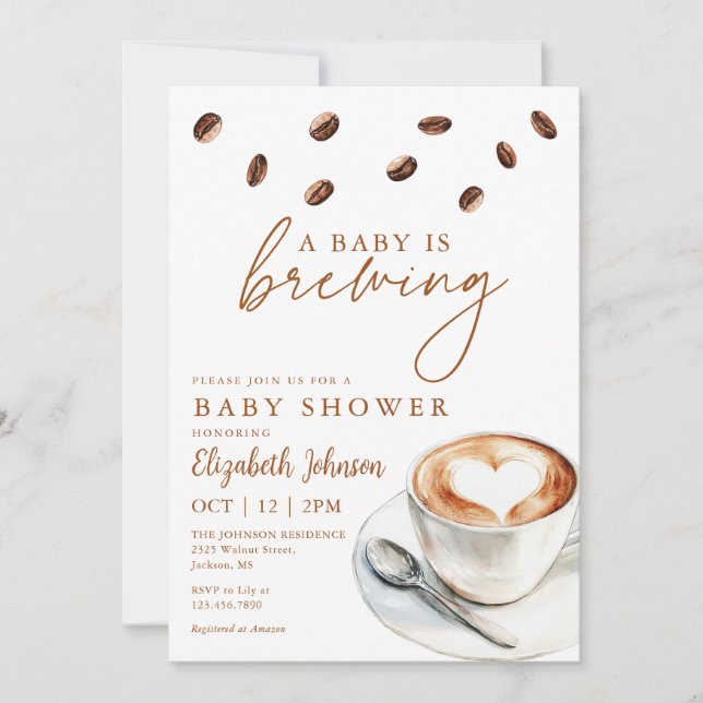 Invitation Un Bébé Brasse Du Baby shower De Café Tout En Un (Devant)