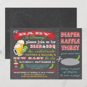 Invitation Un bébé brasse le Baby shower de couche Billet