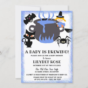 Invitation Un bébé brasse le Baby shower d'Halloween Cauldron