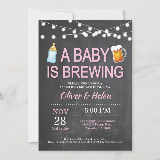 Invitation Un bébé brasse l'invitation de baby shower (Devant)