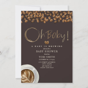 Invitation Un bébé brasse Oh Baby Dark Coffee Baby shower
