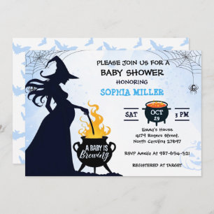 Invitation Un bébé brasse un Baby shower de sorcière d'Hallow