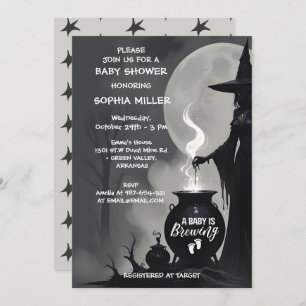 Invitation Un bébé brasse un Baby shower de sorcière d'Hallow