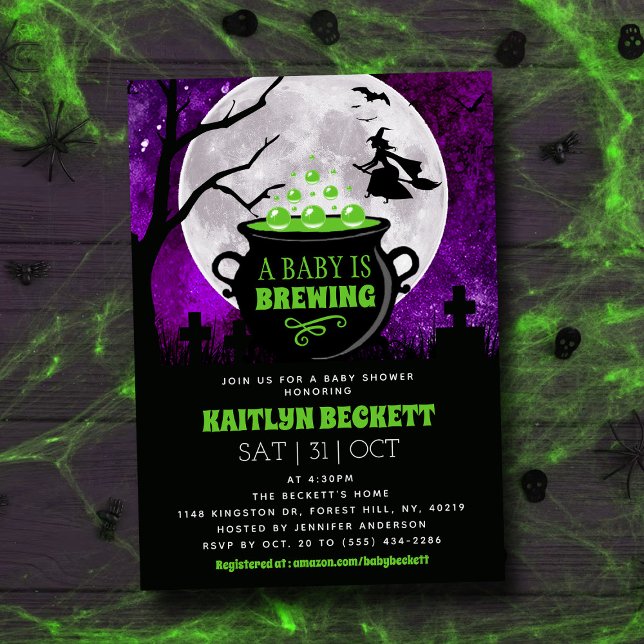 Invitation Un bébé brasse un Baby shower d'Halloween (Créateur téléchargé)