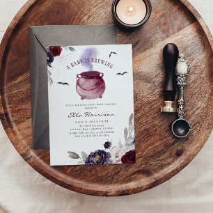 Invitation Un bébé brasse un Baby shower d'Halloween