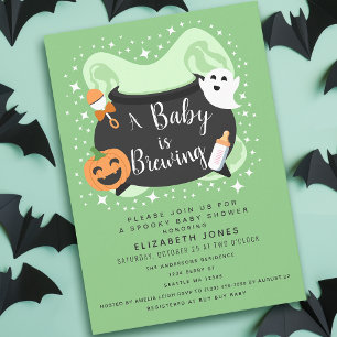 Invitation Un bébé brasse un Baby shower d'Halloween
