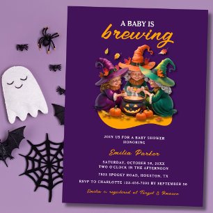 Invitation Un bébé brasse un Baby shower d'Halloween moderne