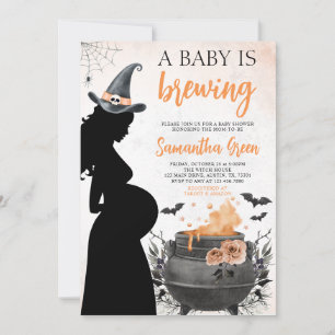 Invitation Un bébé brasse un Baby shower d'Halloween orange