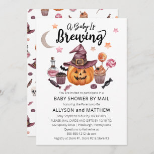 Invitation Un bébé brasse une douche d'Halloween par la poste