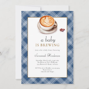 Invitation Un Bébé Brûle Un Baby shower Bleu Café Cup