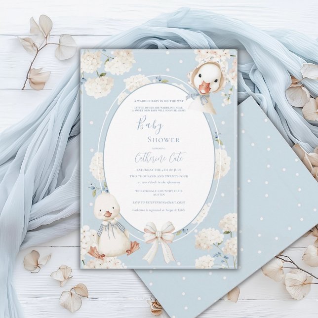 Invitation Un bébé canard arrive Bébé Shower fantaisiste (Créateur téléchargé)
