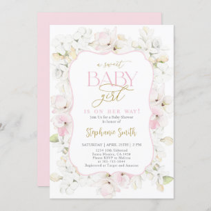 Invitation Un bébé doux fille Hydrangea Baby shower Invitatio