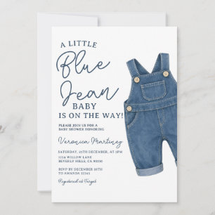 Invitation Un bébé en jean bleu arrive Bébé Shower 