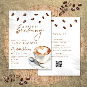 Invitation Un bébé prépare une fête de bébé tout-en-un Café