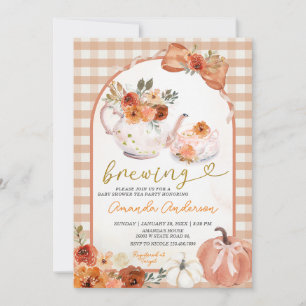 Invitation Un bébé se prépare Baby Shower orange citrouille à