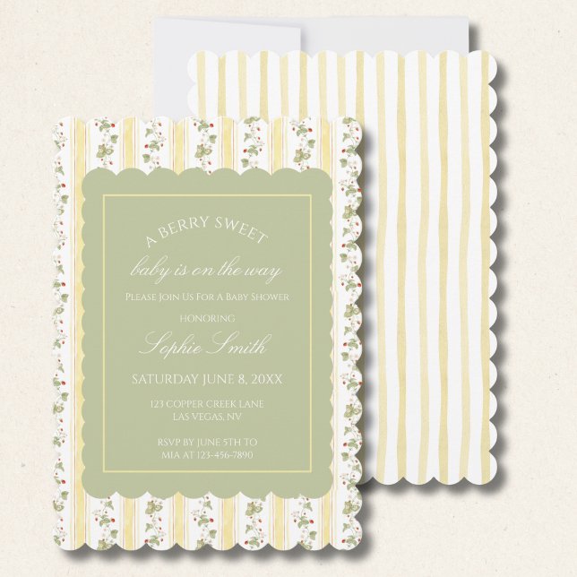 Invitation Un bébé sucré aux baies est en route (Créateur téléchargé)