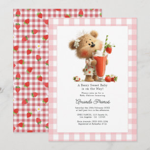 Invitation Un bébé sucré aux fruits est en route Ours Baby Sh
