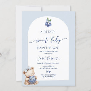 Invitation Un Berry Sweet Baby Blueberry Baby shower Invitati