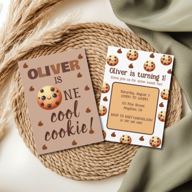Invitation Un biscuit Cool 1er anniversaire (Créateur téléchargé)