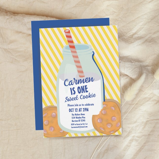 Invitation Un biscuit sucré Whimsical premier anniversaire (Créateur téléchargé)