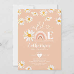 Invitation Un Boho sauvage Anniversaire Arc-en-ciel Fleurs ma