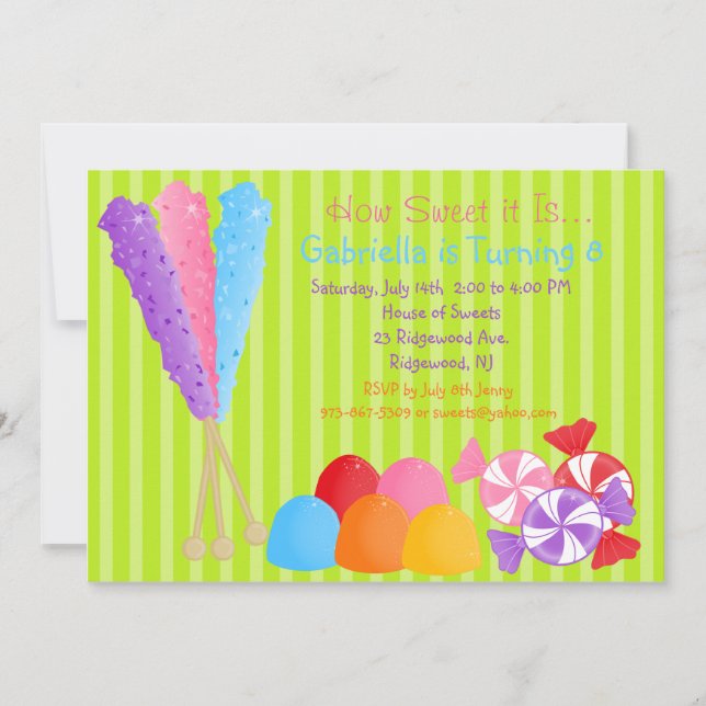 Invitation Un bon nombre colorés d'invitation d'anniversaire (Devant)