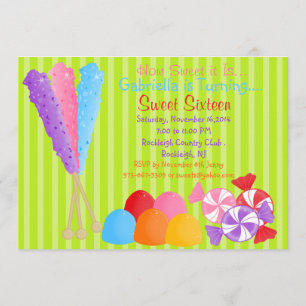 Invitation Un bon nombre colorés d'invitation du bonbon 16 à