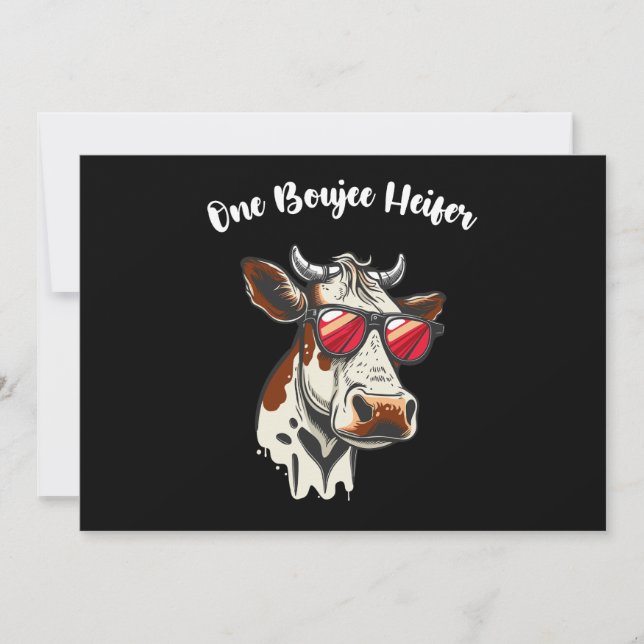Invitation Un Boujee Heifer Funny Cow Vintage Retro (Devant)