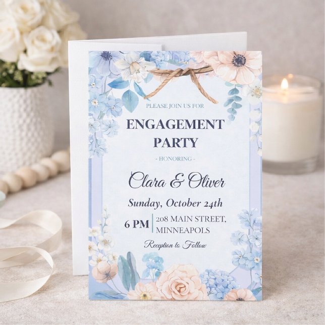 Invitation Un bouquet de fleurs pour une fête de fiançailles (Créateur téléchargé)