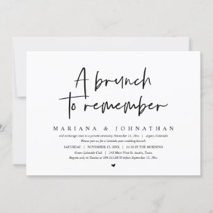 Invitation Un Brunch à retenir, Mariage Elopement Party