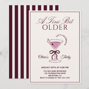 Invitation Un Burgundy Un Peu Plus Vieux 30ème Martini Annive
