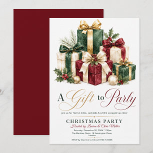 Invitation Un cadeau à la fête de Noël