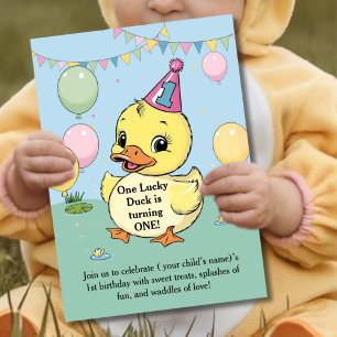 Invitation Un Canard chanceux Anniversaire Enfants 1er