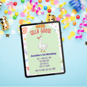 Invitation UN Canard Fou Coloré, 1er Anniversaire