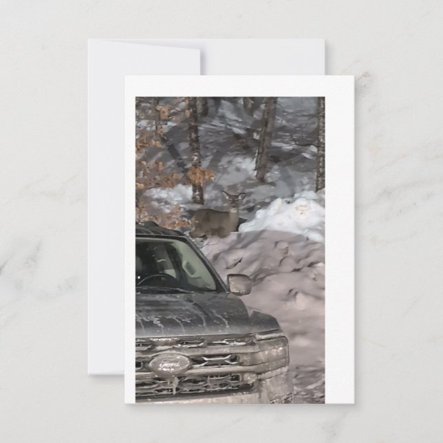 Invitation Un cerf dans les phares (Devant)