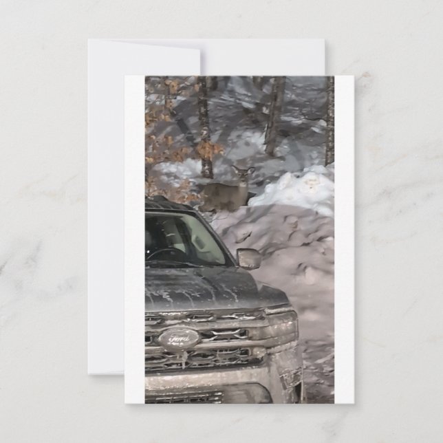 Invitation Un cerf dans les phares (Devant)